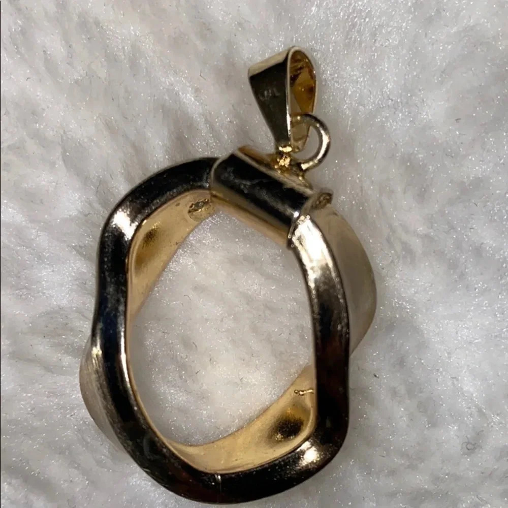Vintage brushed  gold tone pendant